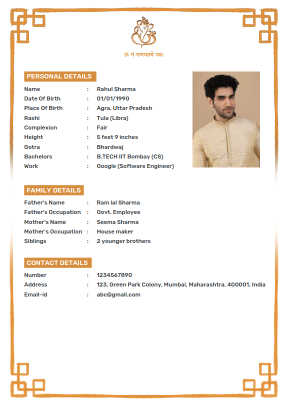 Marriage biodata template preview 4