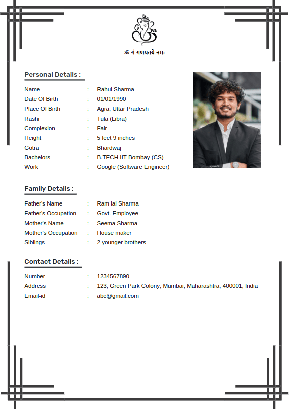 Marriage biodata template preview 8